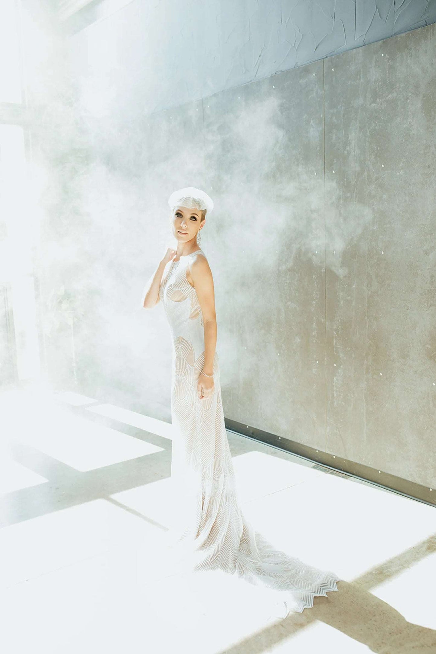 Art Deco Sequin Fit & Flare Wedding Dress Irene - A.Cherie Couture Shop