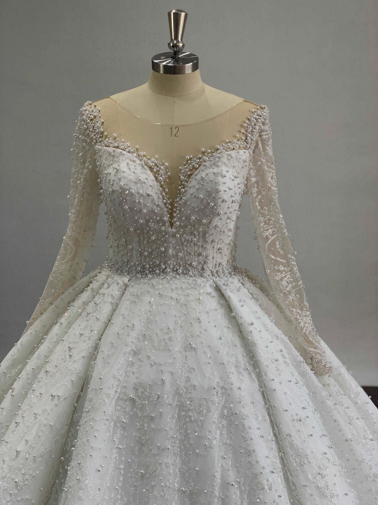 Beaded Glitter Tulle Ball Gown Wedding Dress Sofia - A.Cherie Couture Shop