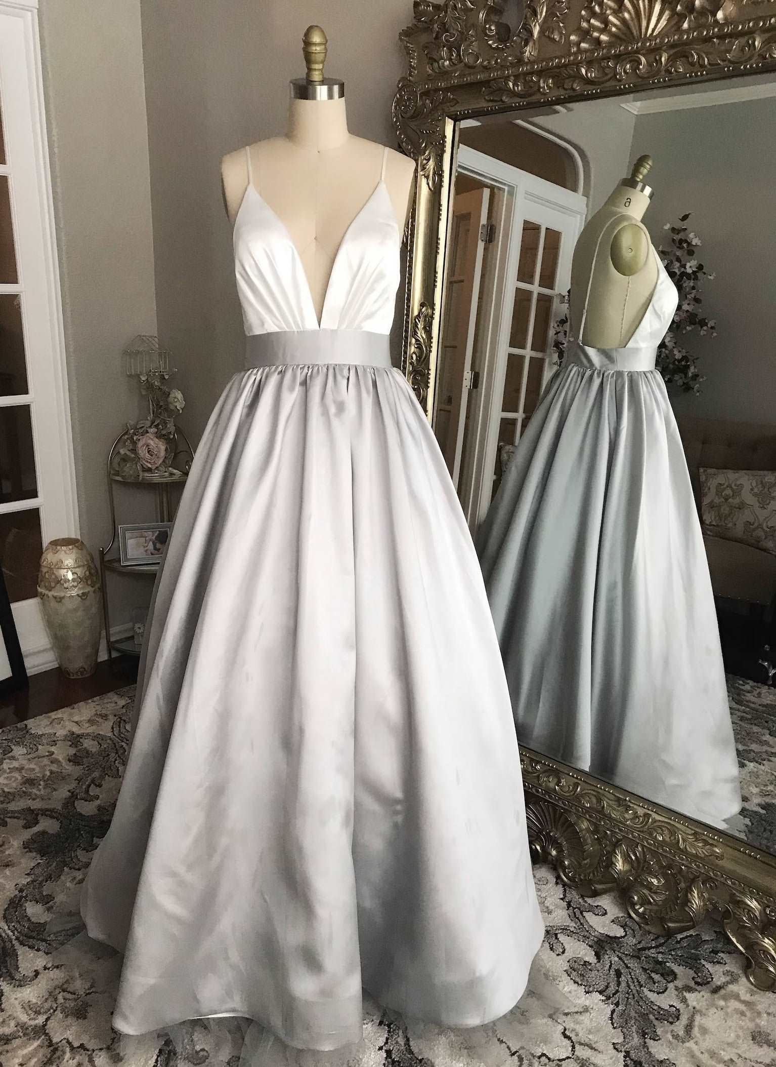 Open Back Straps Colored Satin Mikado A-Line Wedding | Shop A.Cherie Custom Color / Us24 Open Back Straps Colored Satin Mikado A-Line Wedding | Shop A.Cherie Custom Color / Us24