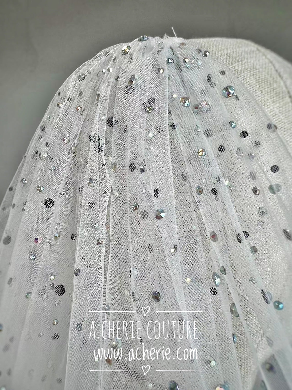 Style CV33 Aurora Rhinestone Cathedral Veil - A.Cherie Couture Shop