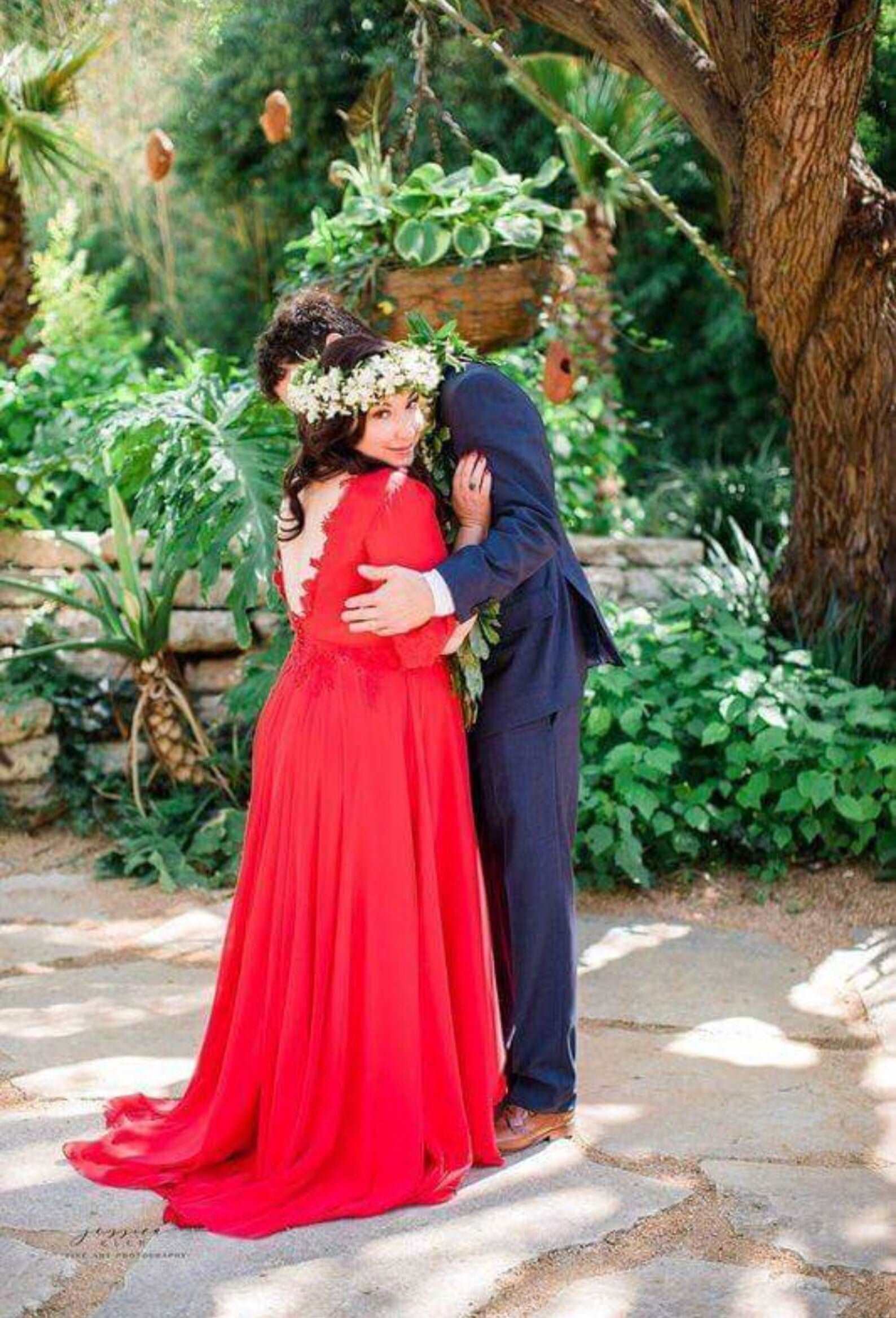 Floral Lace Chiffon Relaxed A-Line Wedding Dress | Shop A.Cherie Custom Color / US22 Floral Lace Chiffon Relaxed A-Line Wedding Dress | Shop A.Cherie Custom Color / US22