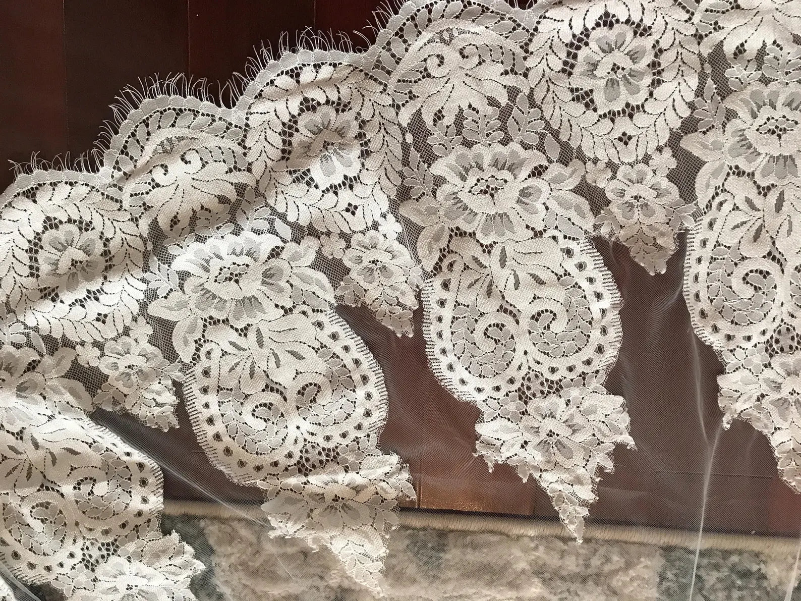 Wide Scallop Lace Royal Veil - A.Cherie Couture Shop