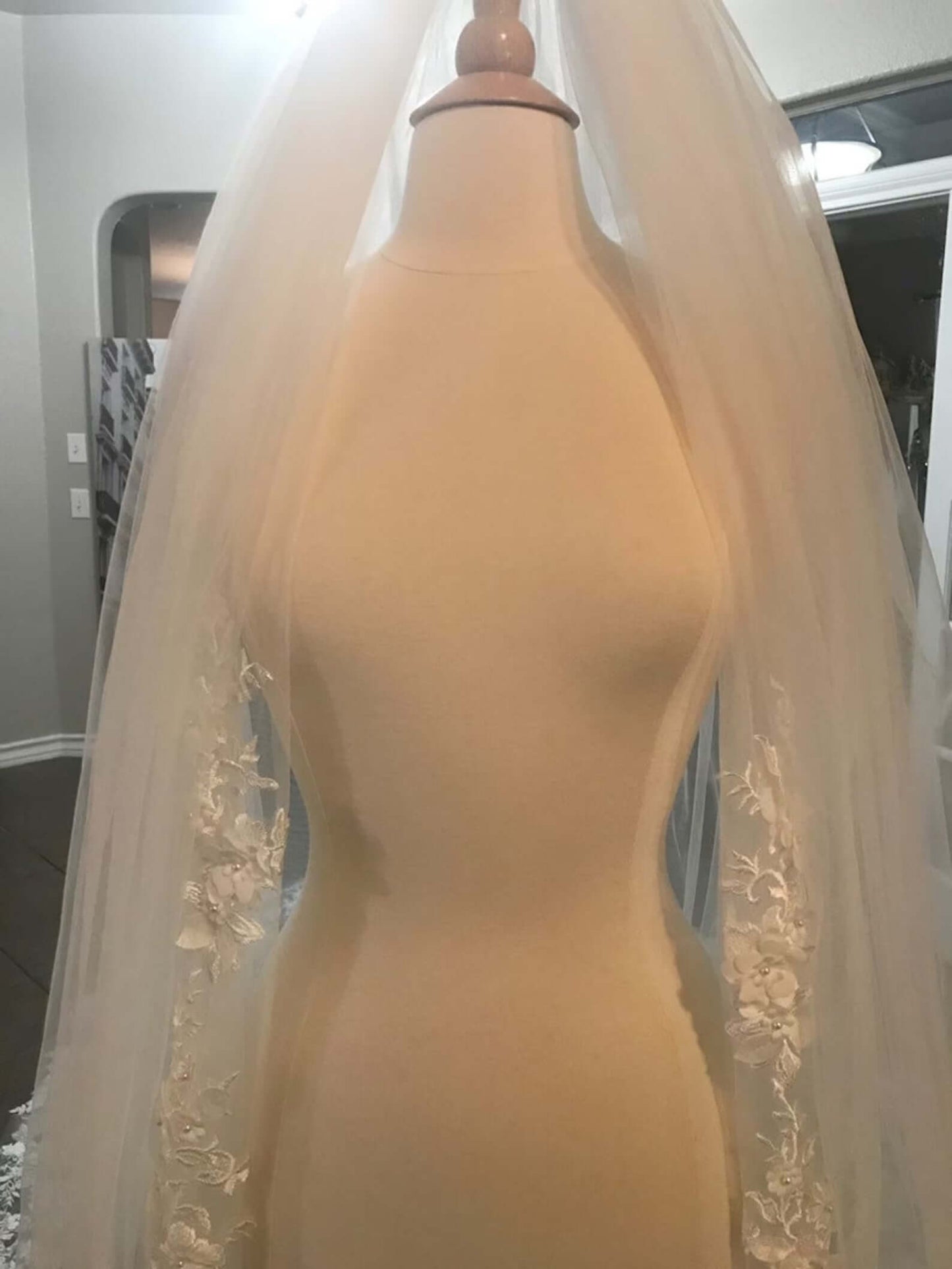 3D Floral Lace Cathedral Veil - A.Cherie Couture Shop