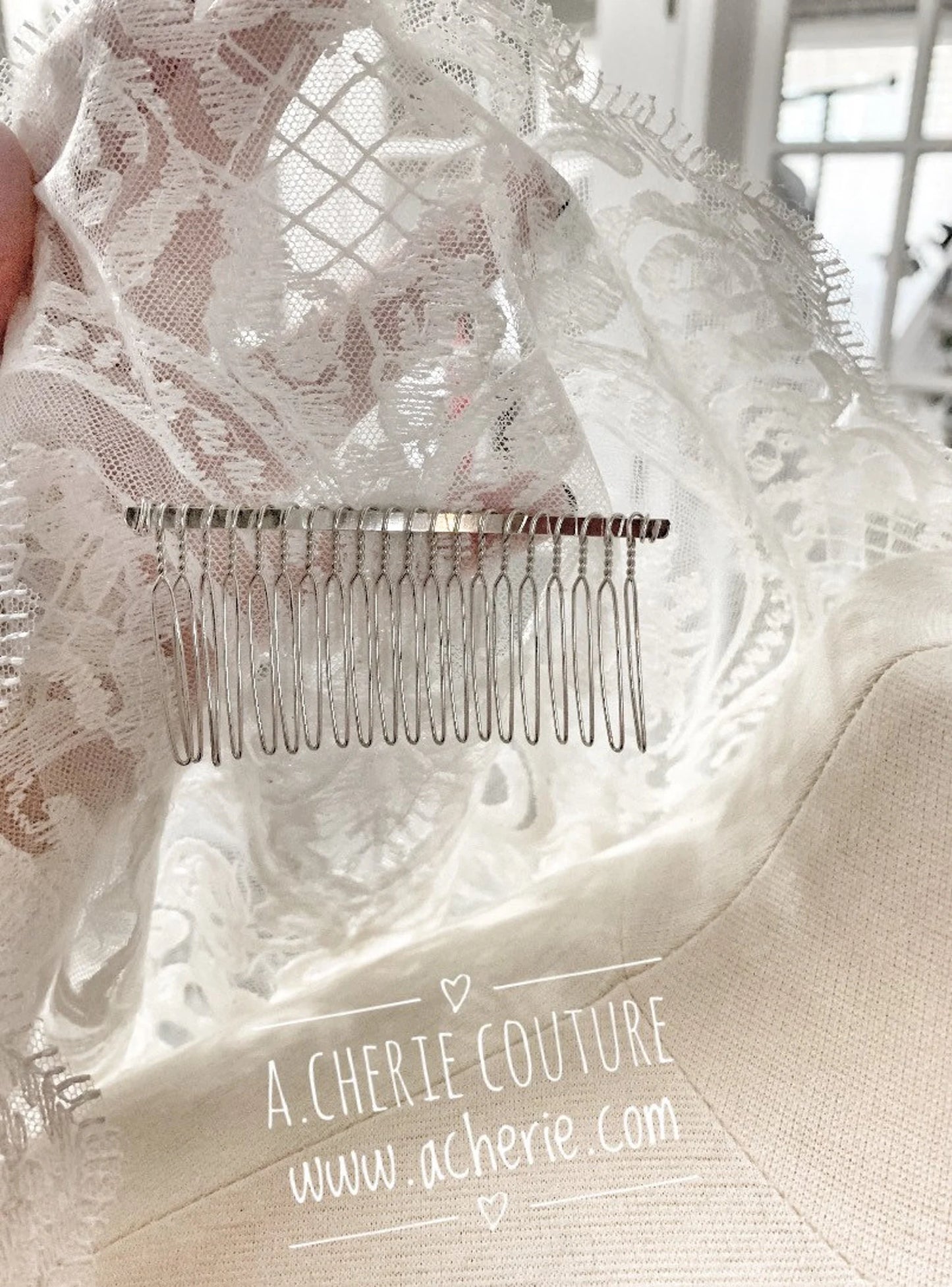 Scalloped Scroll Lace Cathedral Veil - A.Cherie Couture Shop