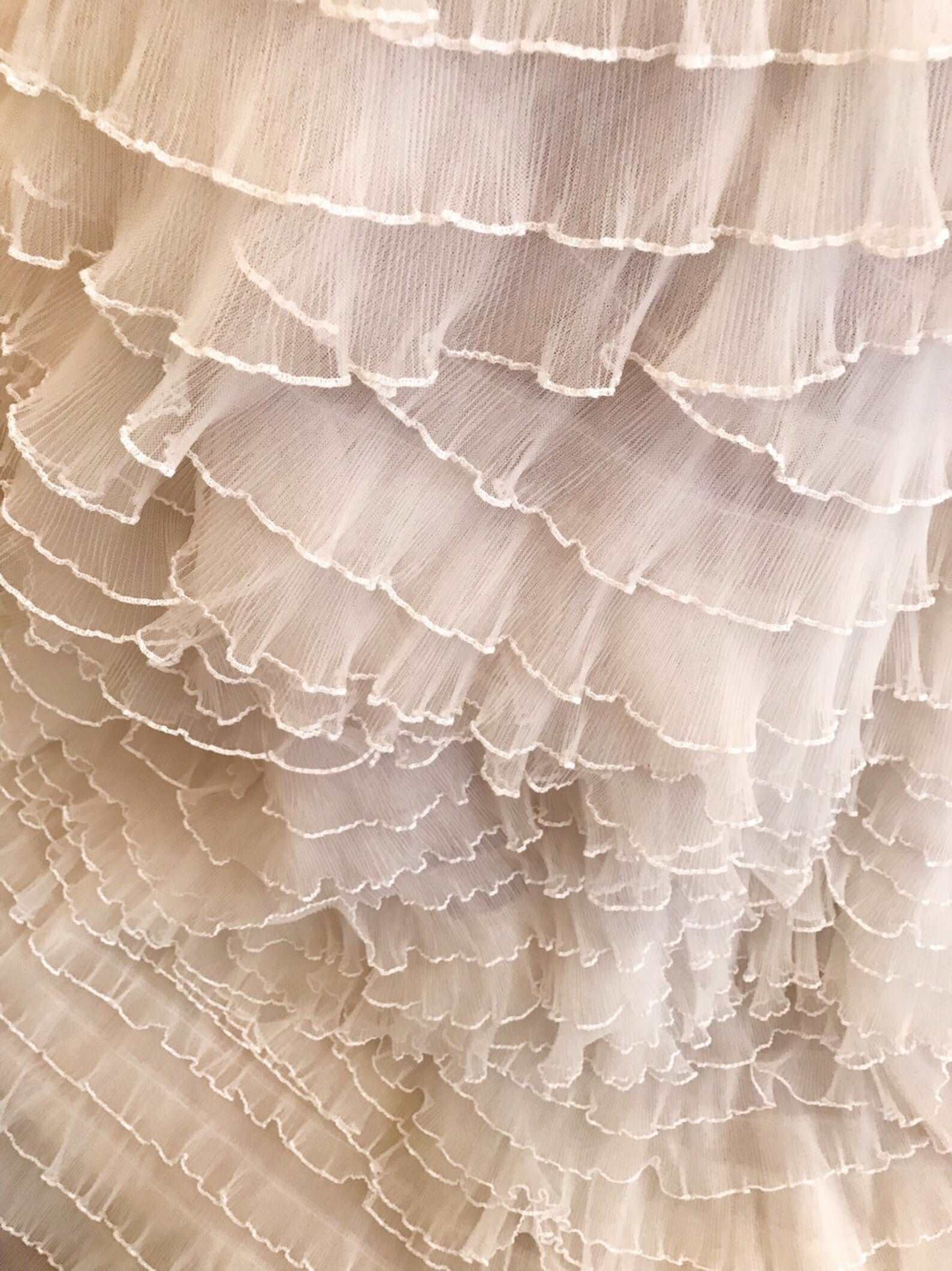 Crinkled Chiffon A-Line Overskirt Nora - A.Cherie Couture Shop