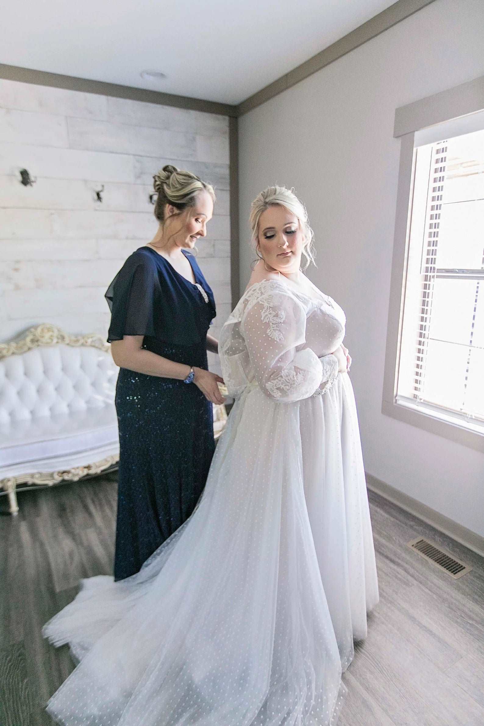 Polka Dot Tulle & Chantilly Lace A-Line Wedding Dress | Shop A.Cherie Light Ivory / US10 Polka Dot Tulle & Chantilly Lace A-Line Wedding Dress | Shop A.Cherie Light Ivory / US10