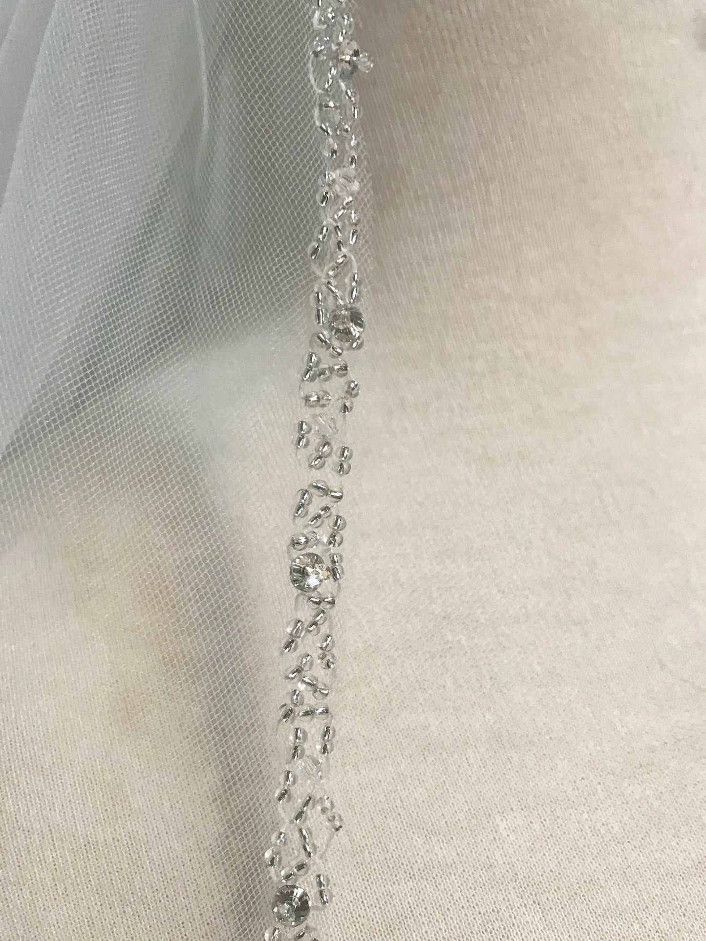 Framing Beaded Edge Chapel Veil - A.Cherie Couture Shop