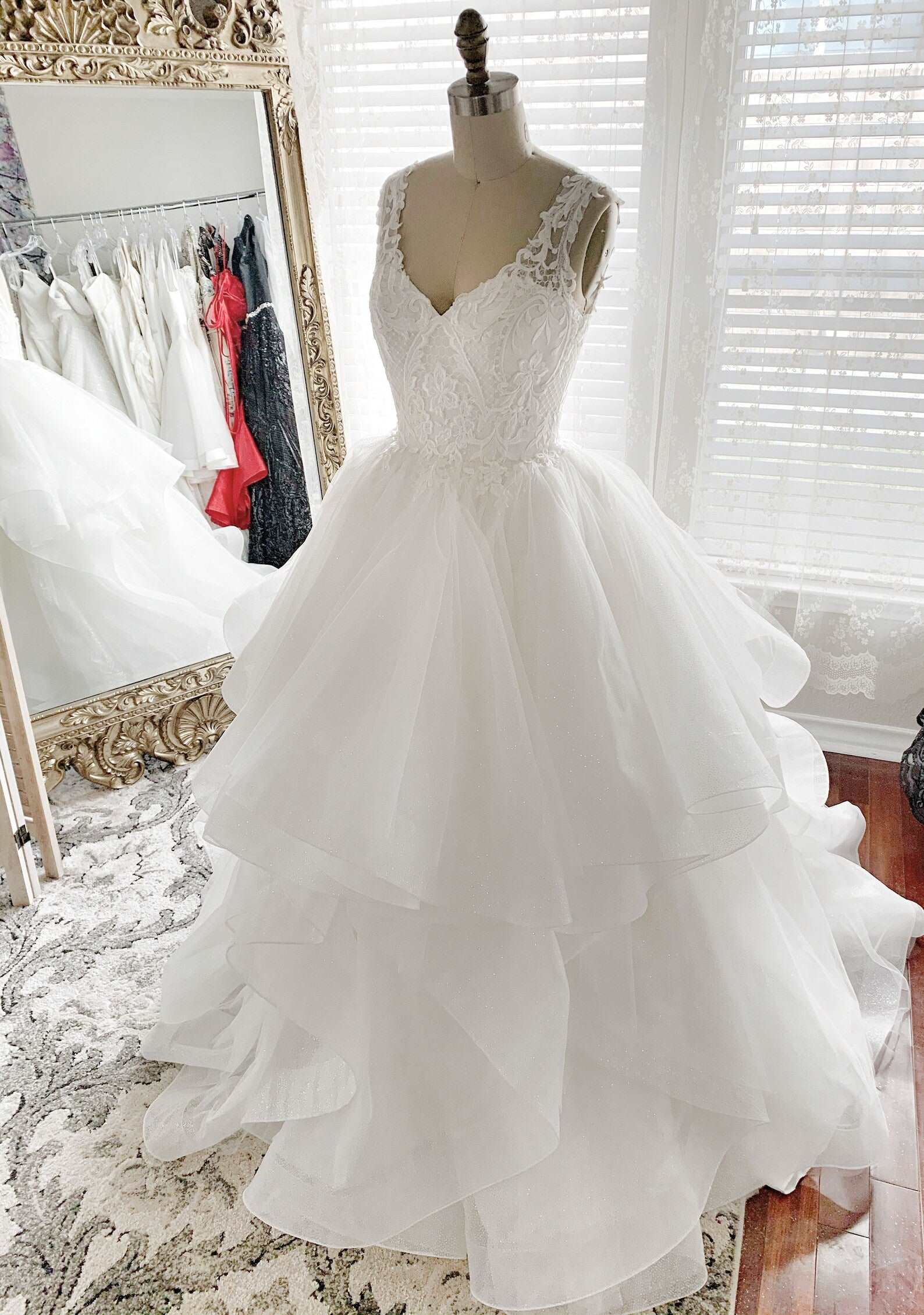 Glitter Tulle Tiered Full A-Line Wedding Dress Claire