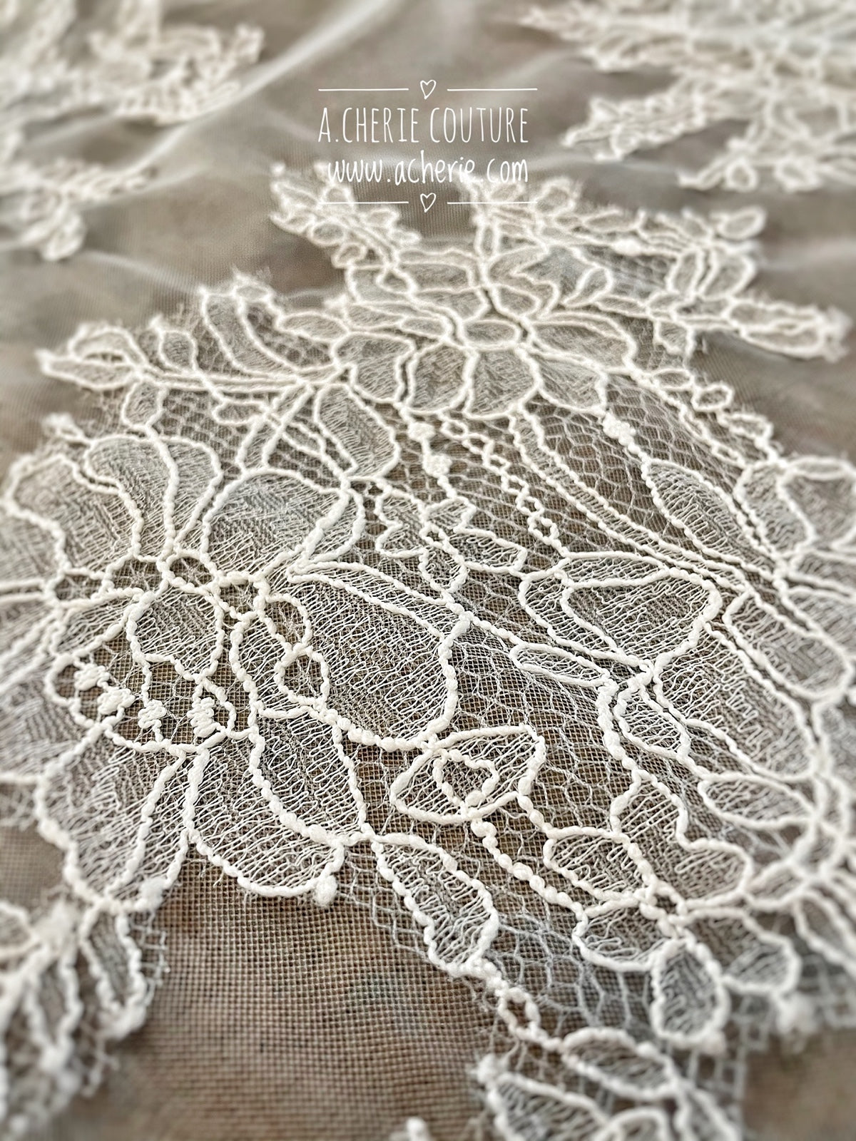 Style CHV06 Chantilly Lace Chapel Veil - A.Cherie Couture Shop