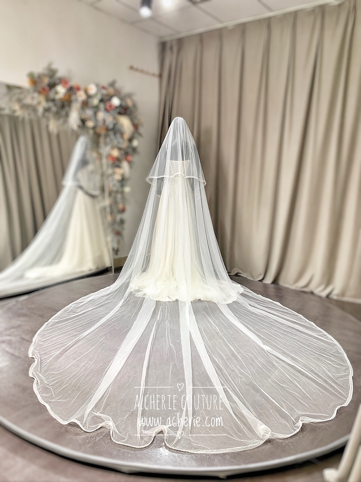 Style RV34 Mix Beaded Edge Royal Veil - A.Cherie Couture Shop