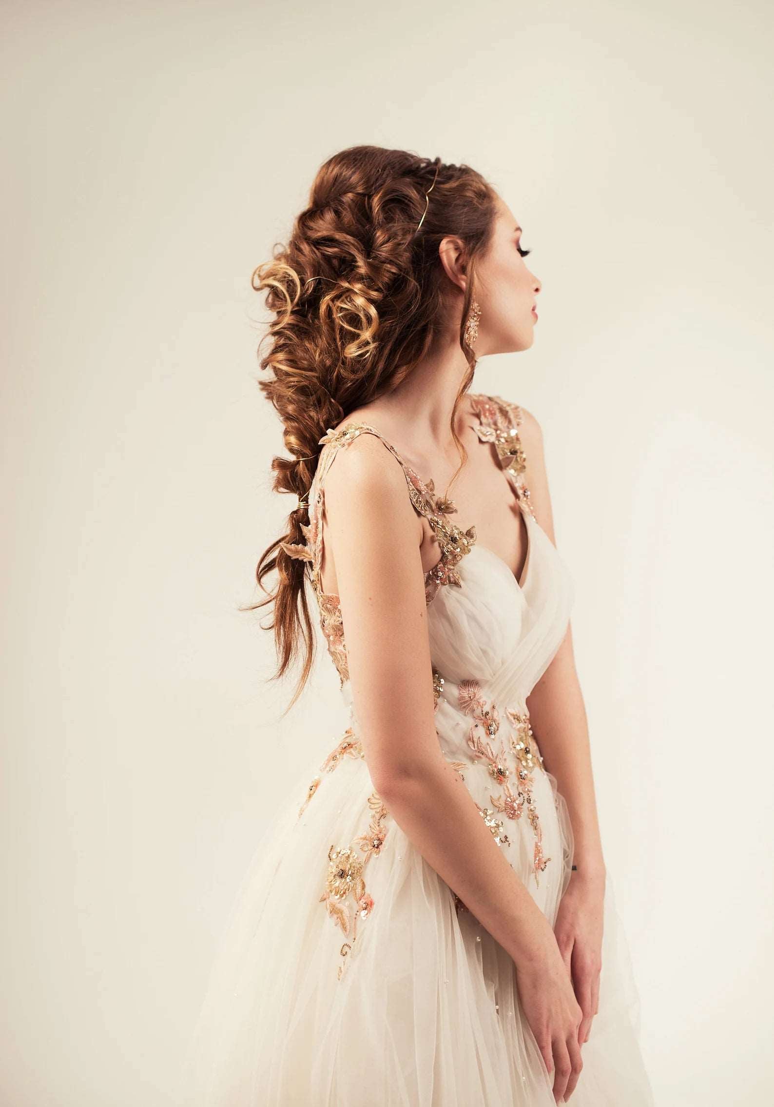 Gold & Blush Floral Embroidered Beaded A-Line Wedding Dress | Shop A.Cherie Light Ivory / US10 Gold & Blush Floral Embroidered Beaded A-Line Wedding Dress | Shop A.Cherie Light Ivory / US10