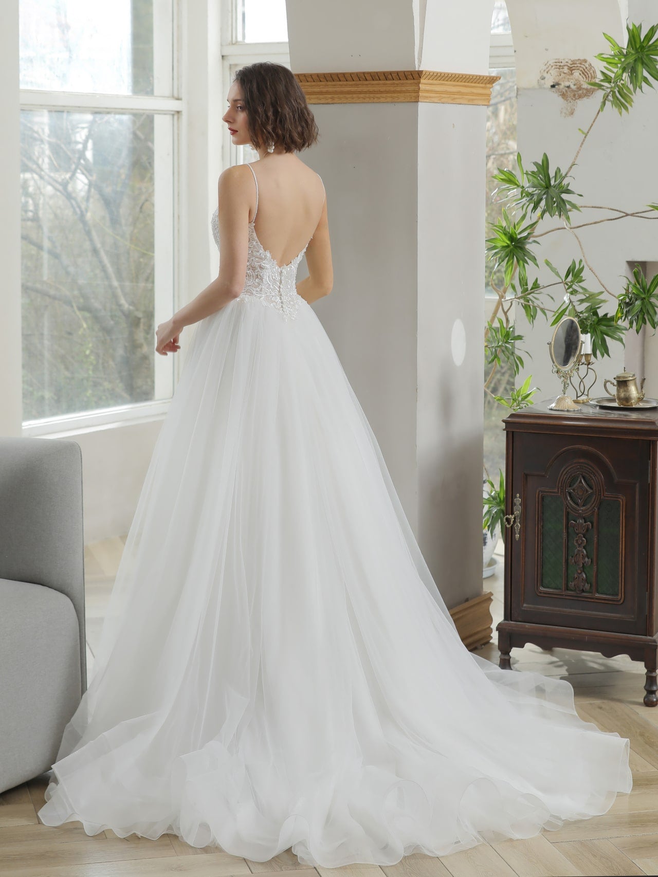 Sweetheart Neckline Lace A-Line Wedding Dress Cristy - A.Cherie Couture Shop