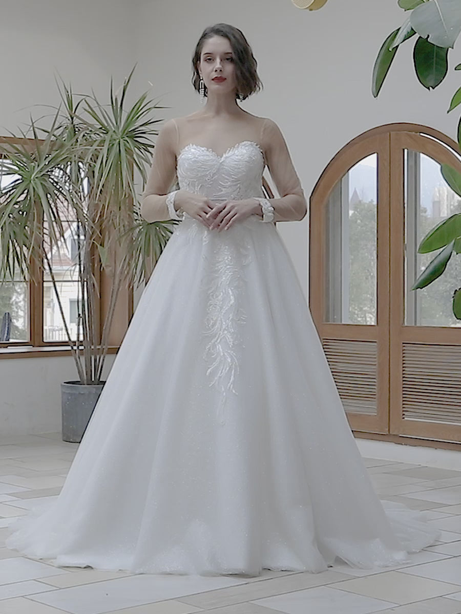 Leaf lace wedding clearance dress