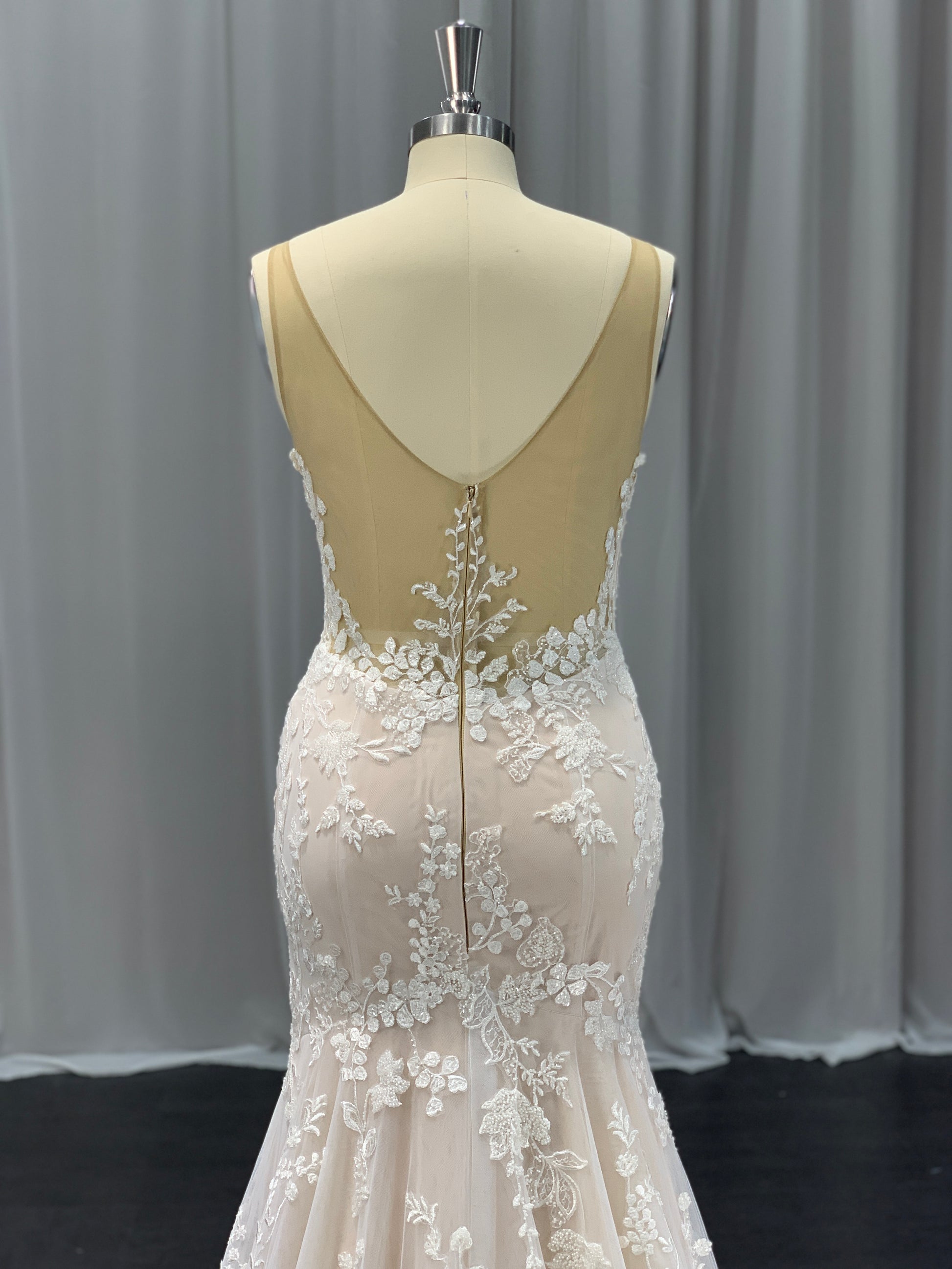 Sleeveless Floral Lace Fit & Flare Wedding Dress | Shop A.Cherie Sleeveless Floral Lace Fit & Flare Wedding Dress | Shop A.Cherie