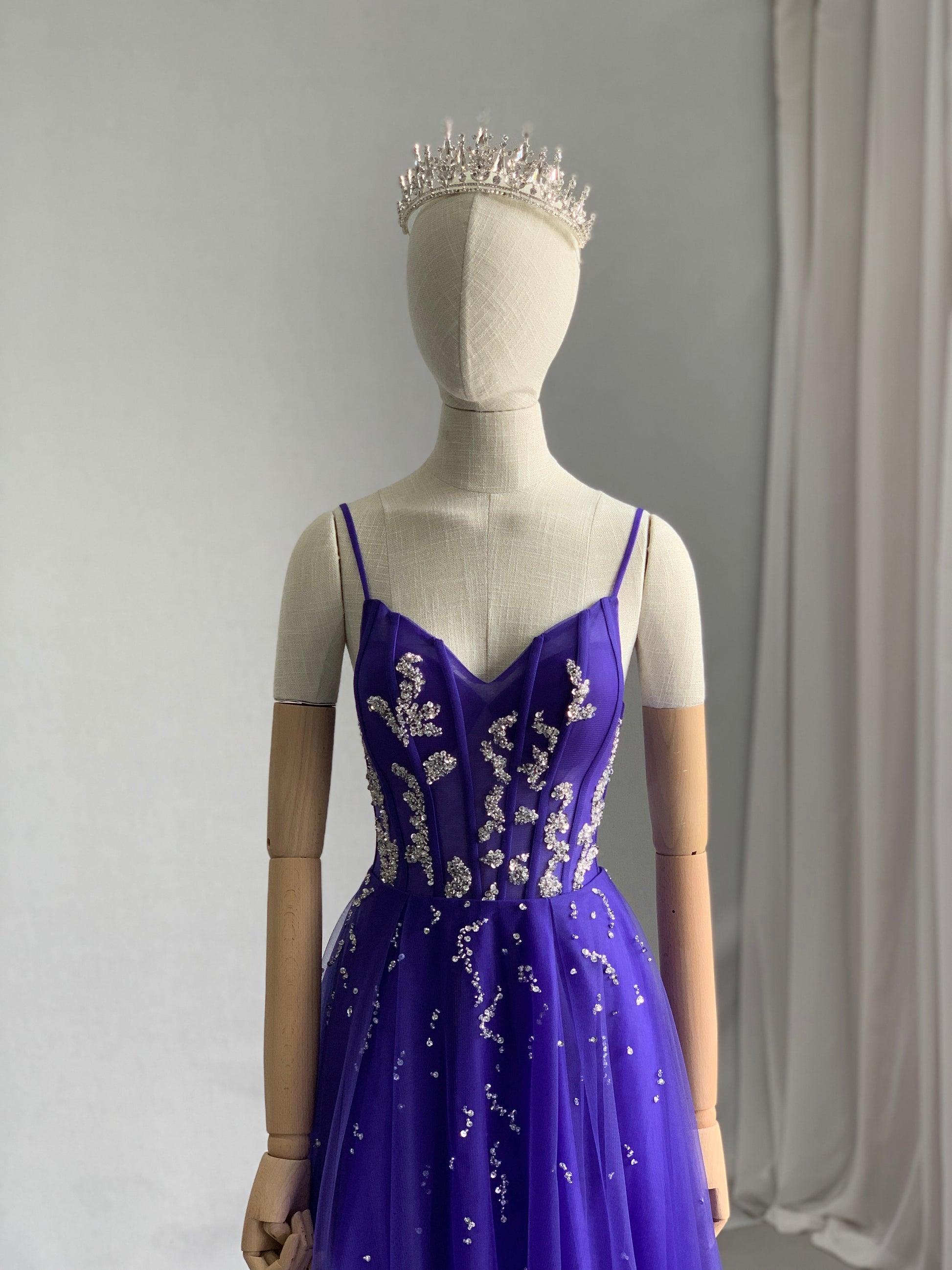 purple and silver cocktail dress Portia & Scarlett PS108X Purple Sequin Cocktail Dress *FINAL SALE* Purple / 4
