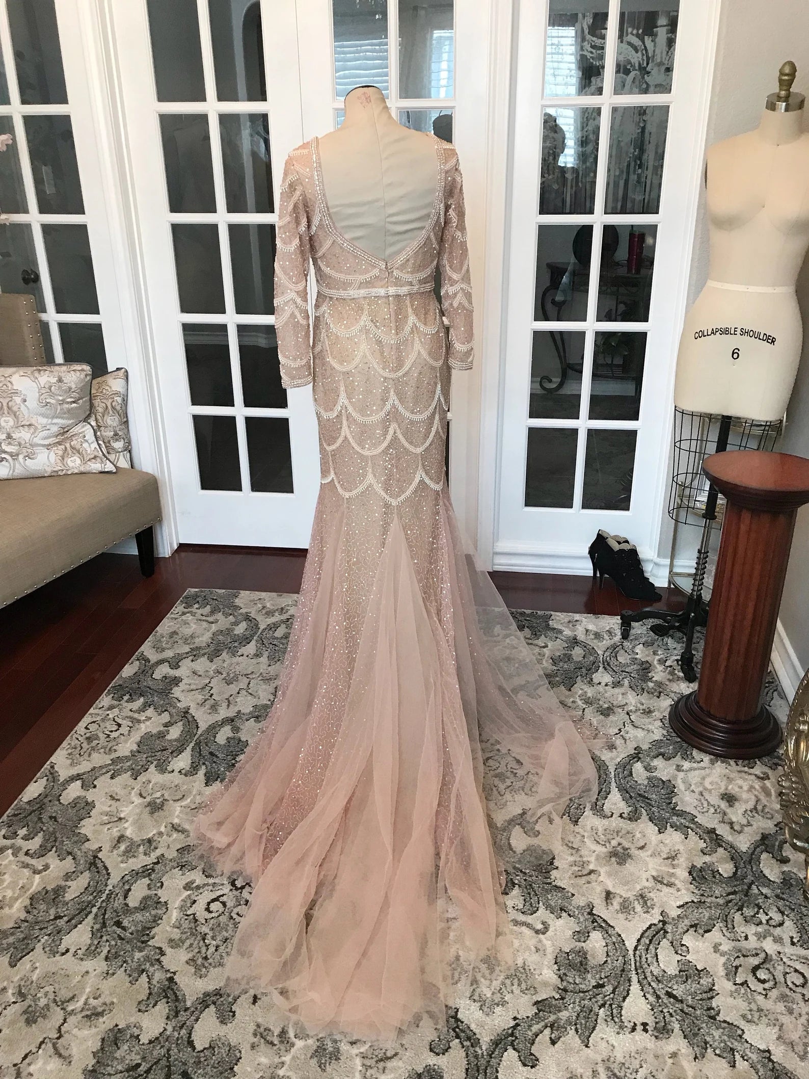 Scallop tulle gown hot sale