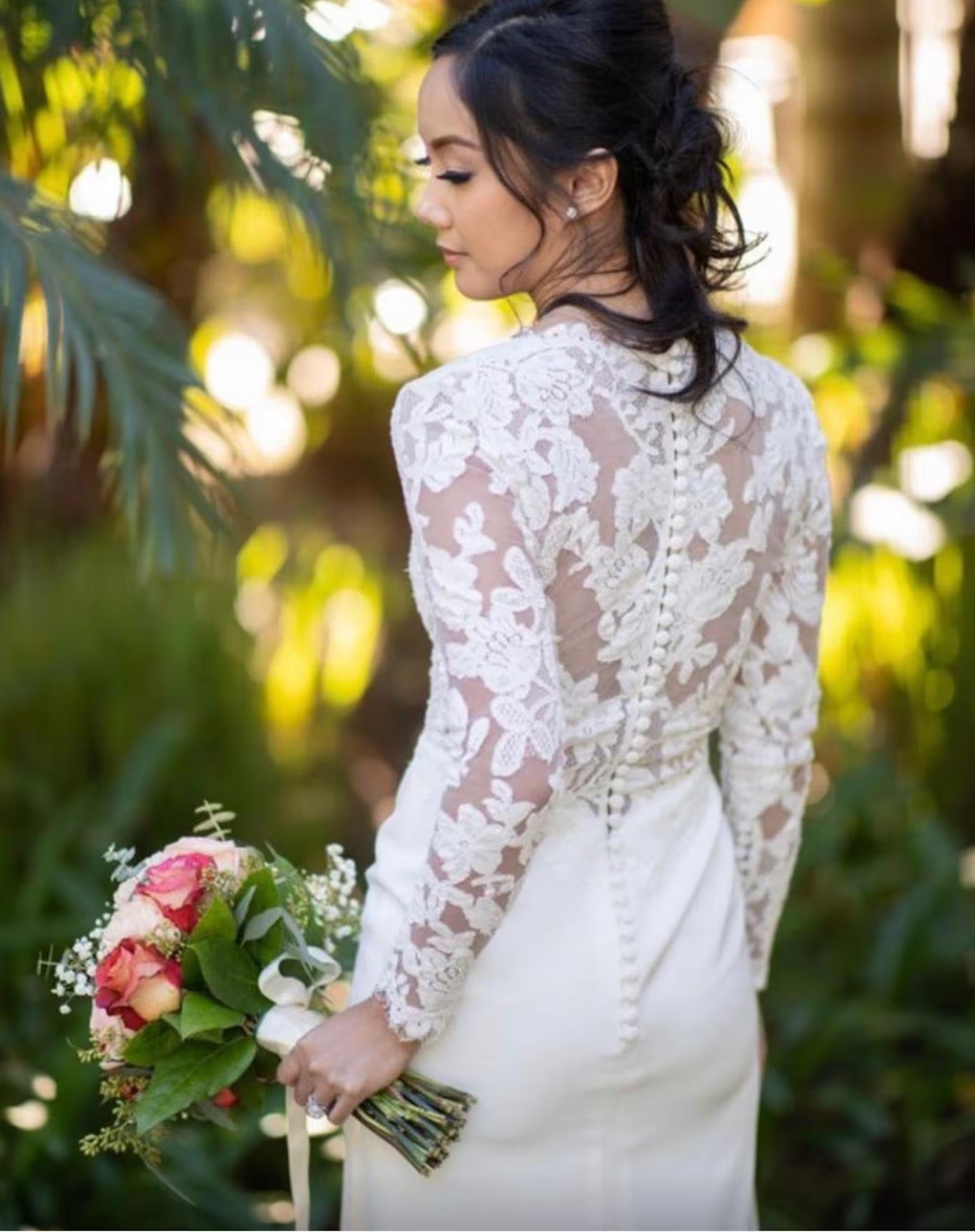 Sleek Sheer Lace Bodice Fit & Flare Wedding Dress | Shop A.Cherie Light Ivory / US20 Sleek Sheer Lace Bodice Fit & Flare Wedding Dress | Shop A.Cherie Light Ivory / US20