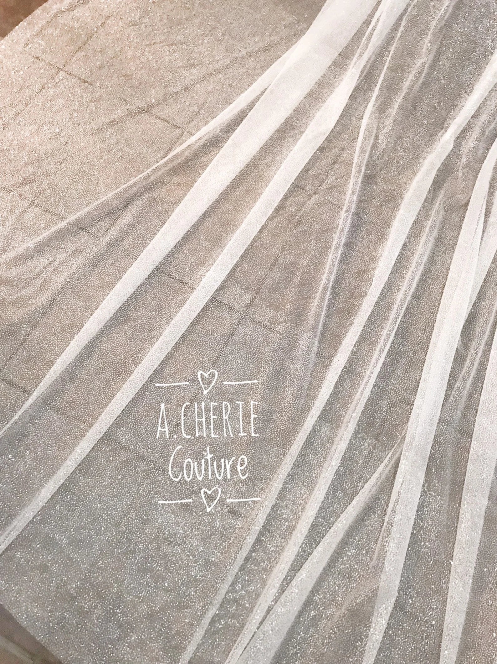 Spotted Glitter Tulle Royal Veil - A.Cherie Couture Shop