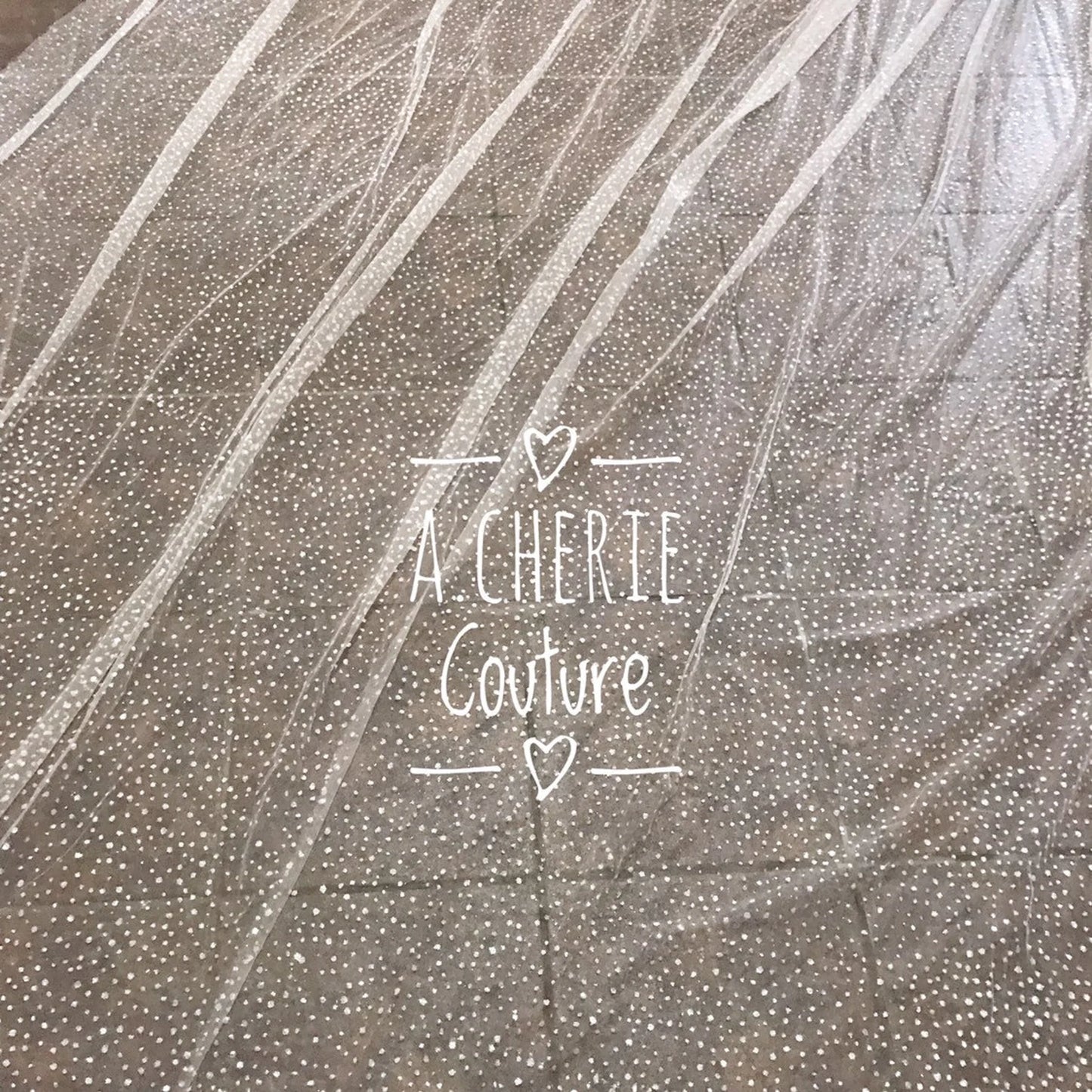 Spotted Glitter Tulle Royal Veil - A.Cherie Couture Shop