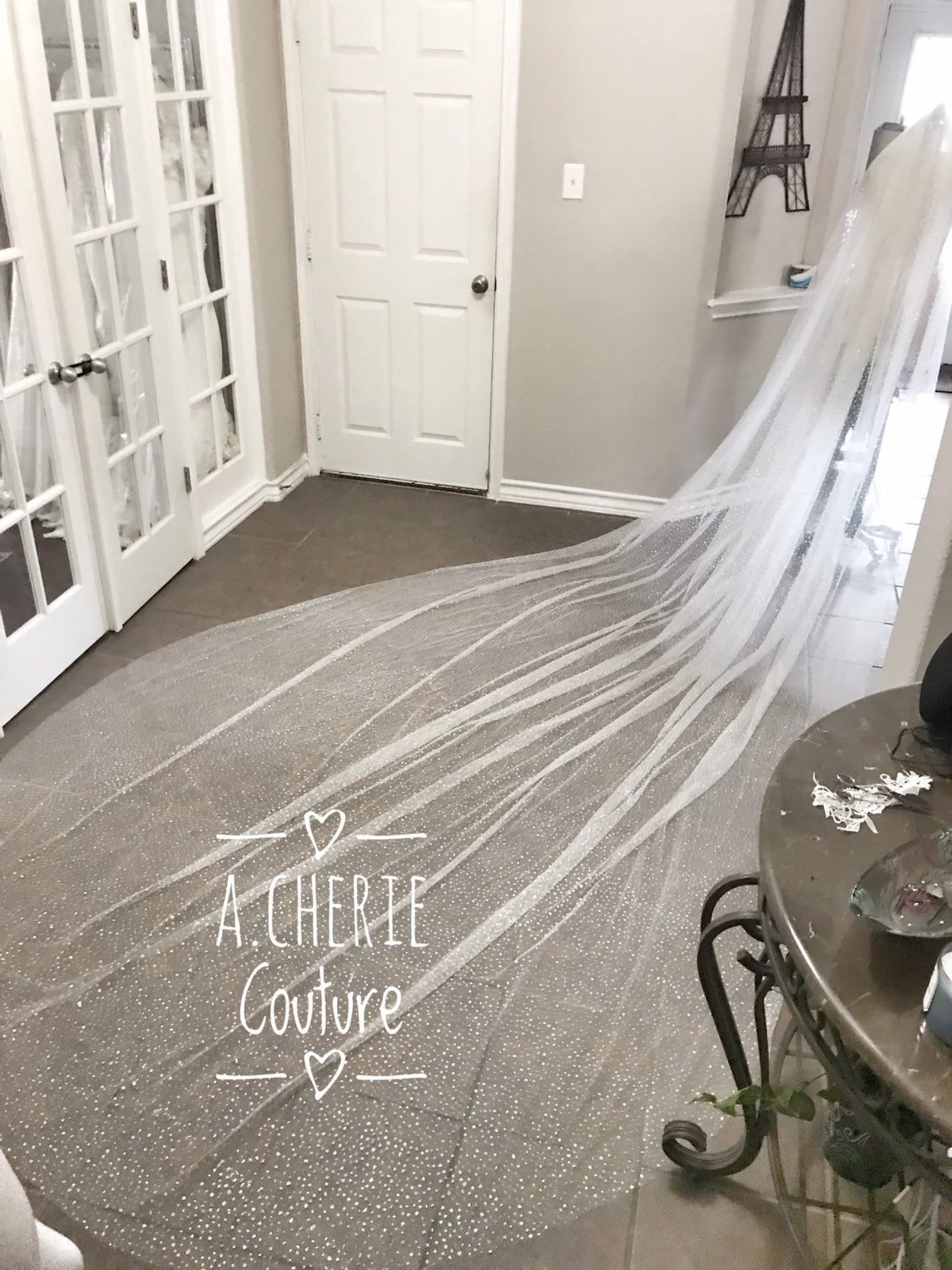 Spotted Glitter Tulle Royal Veil - A.Cherie Couture Shop