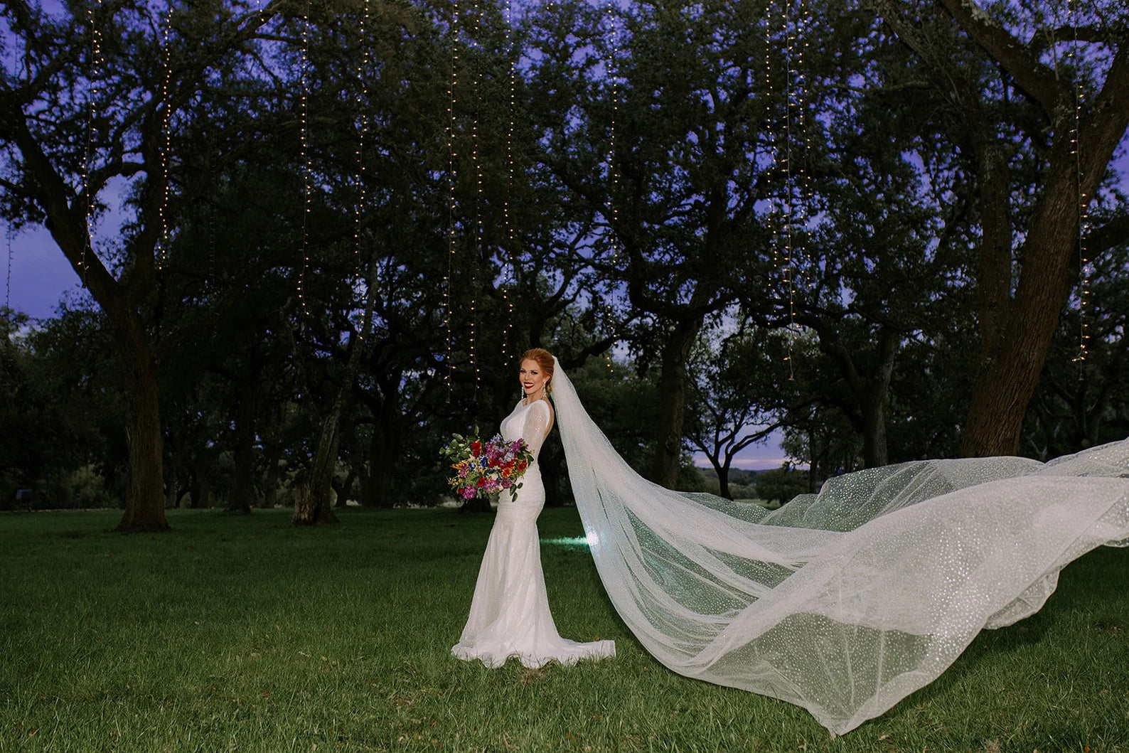 Spotted Glitter Tulle Royal Veil - A.Cherie Couture Shop